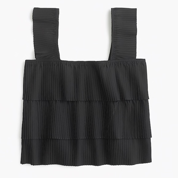 J. Crew Tops - J.Crew black pleated tank top